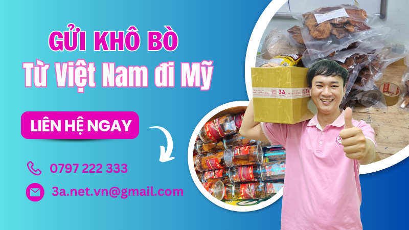 Nhận gửi khô bò đi Mỹ an toàn | Nhận hàng sau 7 ngày 1 Gửi khô bò đi Mỹ